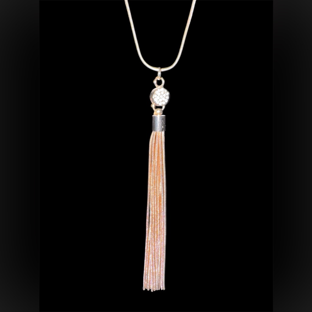 Elegant Gold And Silver Tassel Necklace